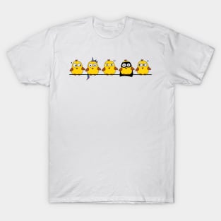 Five funny birds T-Shirt